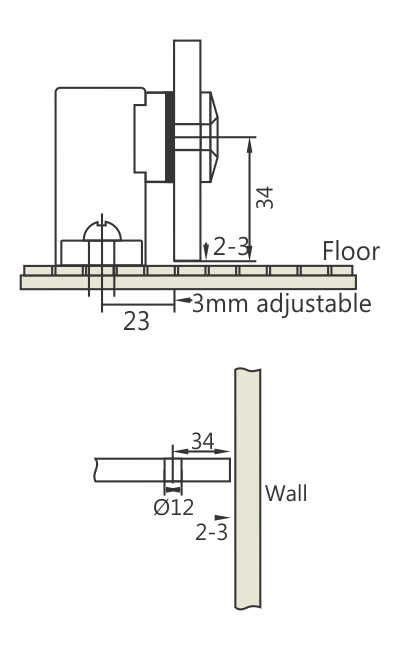ENOX Square Rod Type Shower Hinges ESH - 1607 | Enox India