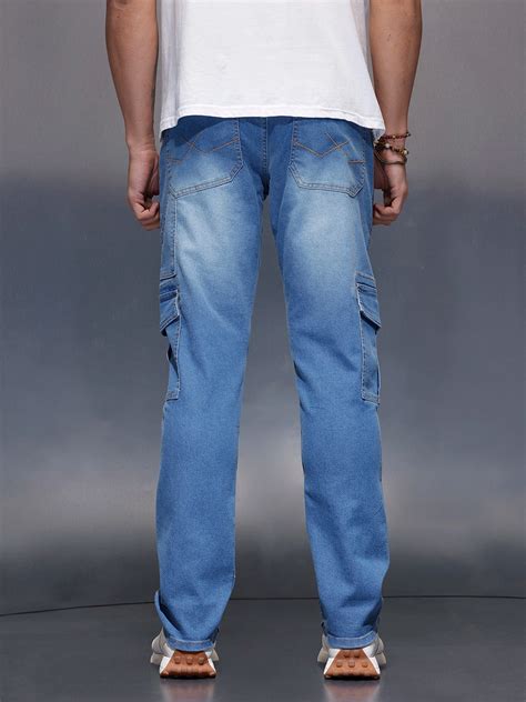 Men's cargo fit cargo denim | Blue – Wrogn