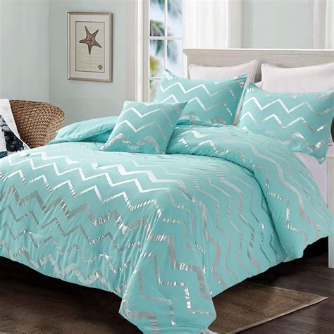 Amazon.com: Menghomeus Aqua Comforter Set Twin Size - 3 Piece ...