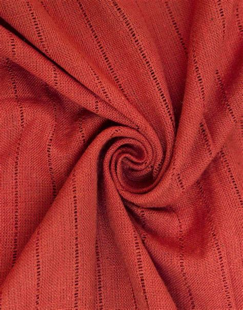 Red Color Hand Spun Cotton Dress Material Fabric - Charu Creation