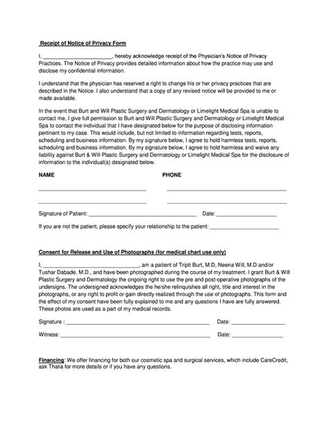 Fillable Online hereby acknowledge receipt of the Physician's Notice of ...