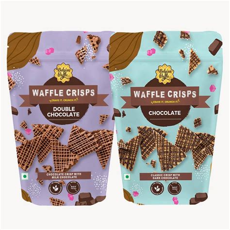 The Belgian Waffle Co Waffle Crisps- Double Chocolate- with Milk ...
