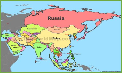 Map Of Asia And Europe With Countries D8Fkt - Large Map of Asia