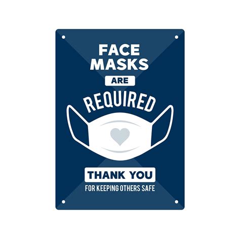 Buy Face Required Sign / 10" x 14" COVID-19 Face Signage/Durable ...