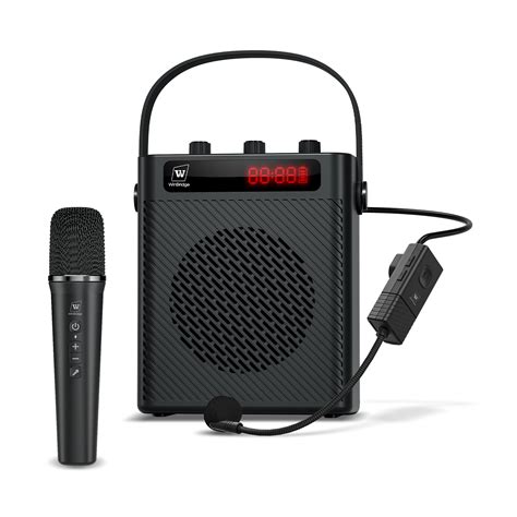 WinBridge 40W Portable PA Speaker System with Two Wireless Microphone ...