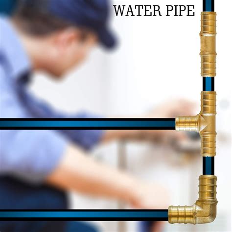 Buy Hourleey Brass PEX Fittings Kit, 1/2 Tubing 14 Piece Set, 6 PEX Tee ...