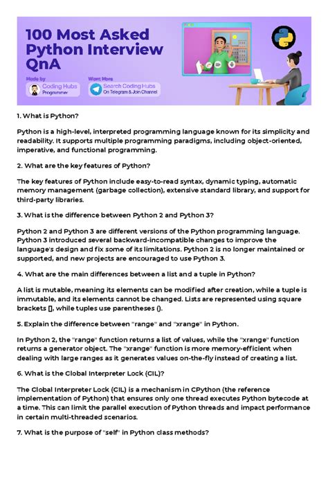 100 Most Asked Python Interview Qn A - What is Python? Python is a high ...