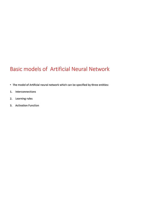 Basic concepts of artificial neural networks - Big Data Analytics - Studocu