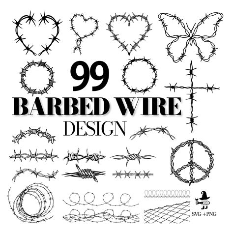 Barbed Wire Design - Barbed Wire Svg, Barbed Heart Svg, Barbed Wire ...