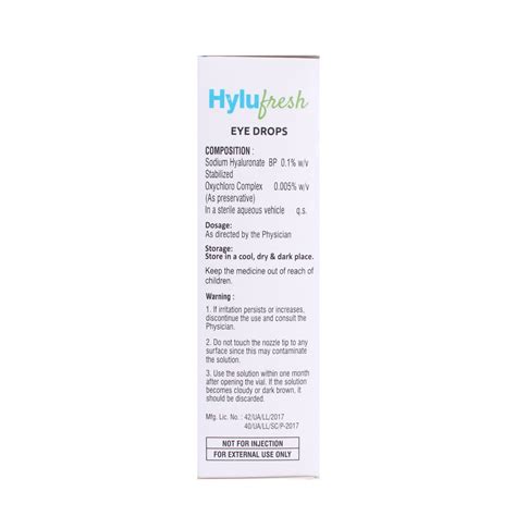 Hylufresh Eye Drops 10 ml Price, Uses, Side Effects, Composition ...