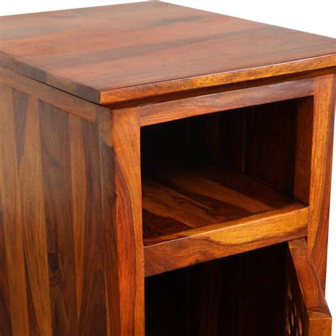 TimberTaste Sheesham Wood KAMA Side Table Dark Walnut Finish