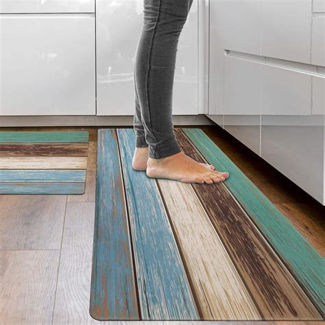 MAYHMYO Teal Farmhouse Kitchen Rugs and Mats - Set of 2 Anti India | Ubuy