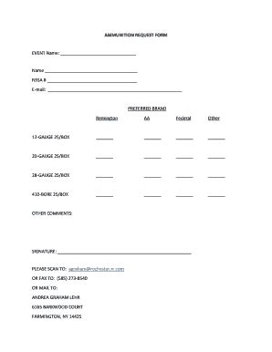 Fillable Online rochesterbrooks Bammunitionb request bformb - Rochester ...