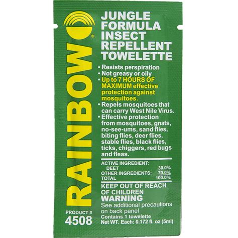 RAINBOW Jungle Formula Insect Repellent Towelettes (box Of 50 ...