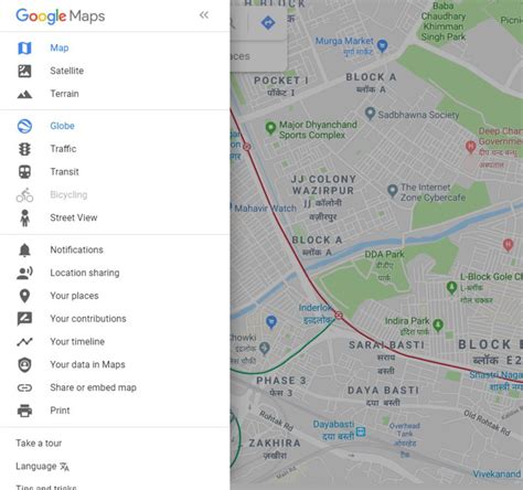 Image result for Google Maps Menu