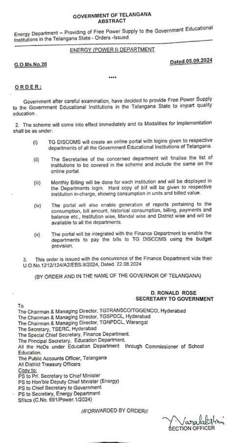 Providing of Free Power Supply to the Government Educational ...