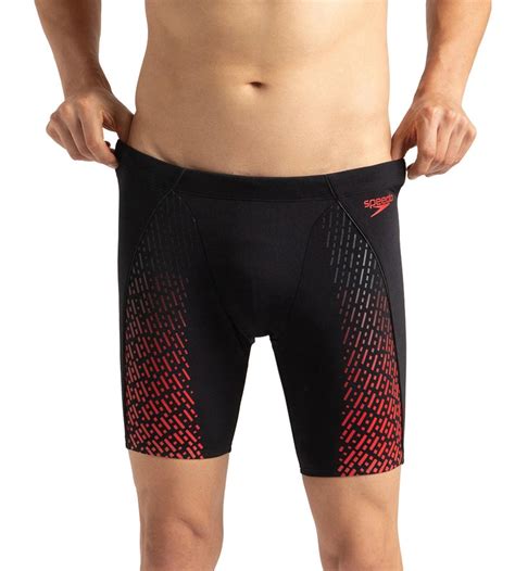 Buy Speedo Eco End Plus Mid Jammer -Black-Fed Red Swimwear Online ...