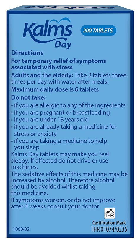 Buy Kalms Day 200 Tablets - Traditional herbal medicinal product used ...