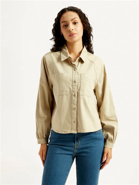 Women's Solid Spread Collar Denim Shirt – Levis India Store