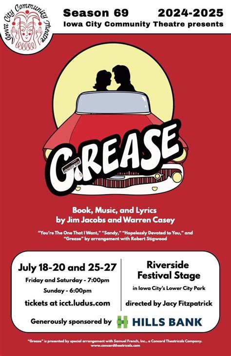 ICCT Presents Grease, Festival Stage at Lower City Park, Park Rd, Iowa ...