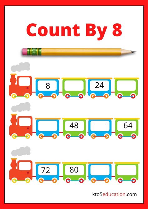 Free Count By Eight Worksheet Check more at https://kto5education.com ...