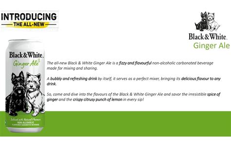 Black & White Ginger Ale Non alcoholic Infused with Natural Flavored ...