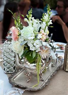Vintage Wedding Flower Arrangements by Pretty Vintage Table Orcutt Ranch Vintage Wedding Vintage Wedding Flower Arrangements
