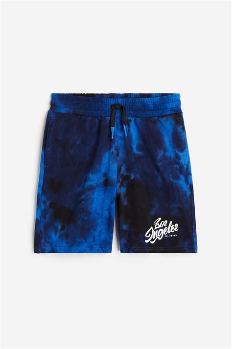 Patterned sweatshorts - Bright blue/Tie-dye - Kids | H&M IN
