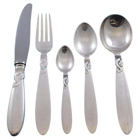 Savoy by Frigast Sterling Silver Flatware Set Service 12 Danish 107 ...