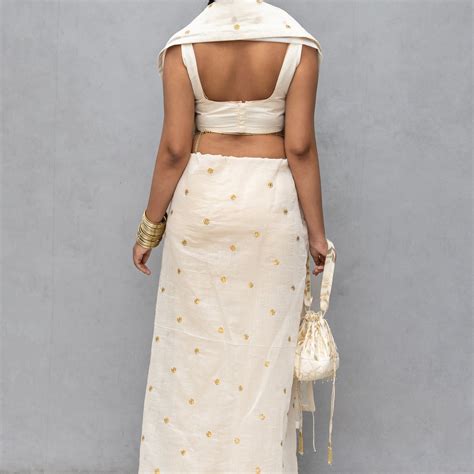 Silk Saree with Embroidered Buttas - Chanderi Silk | Alka Hari – Alka ...