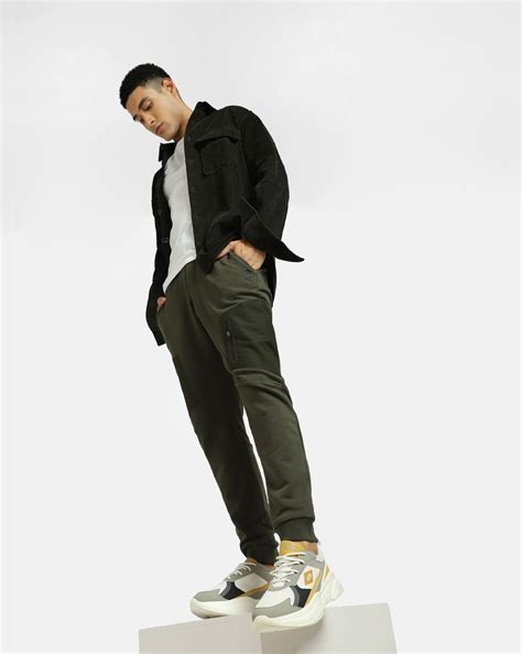 Buy Green Mid Rise Cargo Sweatpants for Men