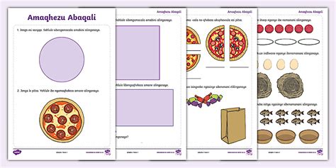 Beginner Fractions Activity in ISIXHOSA