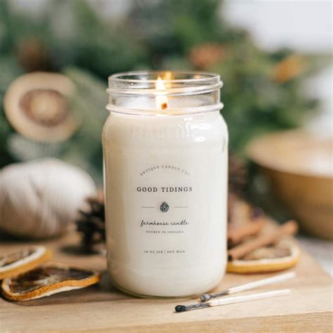 Good Tidings 16 oz Mason Jar Candle - Vintage Charm Homestead