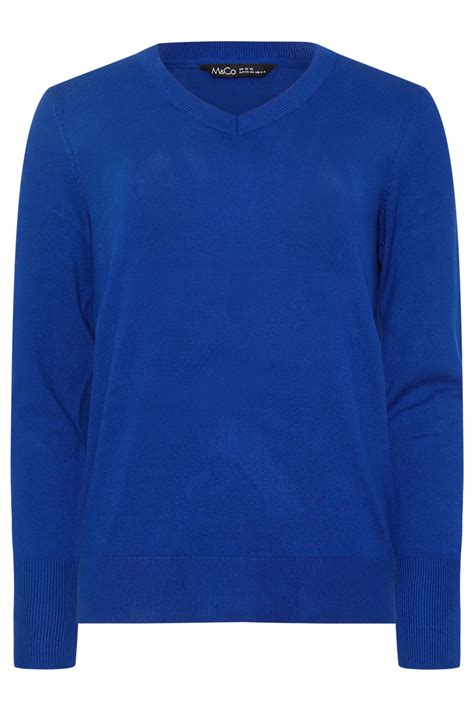M&Co Cobalt Blue V-Neck Long Sleeve Jumper | M&Co