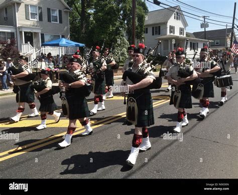 Sayreville, USA. 25th May, 2015. Bagpipers marching in the Memorial Day ...