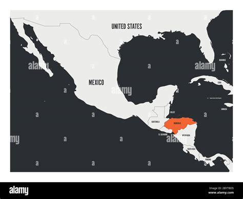 Honduras on map of central america