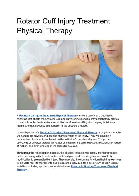 PPT - Rotator Cuff Injury Treatment Physical Therapy PowerPoint Presentation - ID:12225921