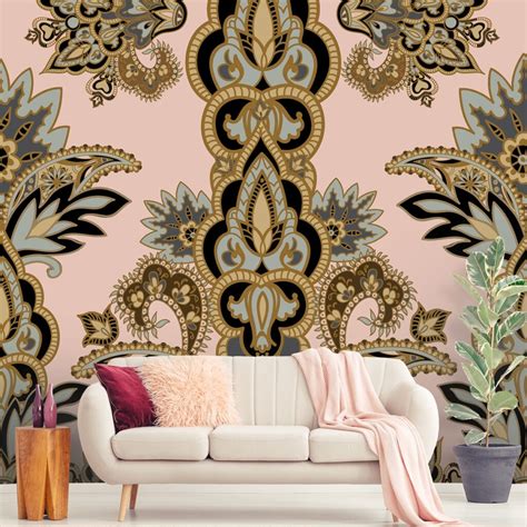 A Royal Pattern Wallpaper of Paisley and Flowers - Magicdecor®