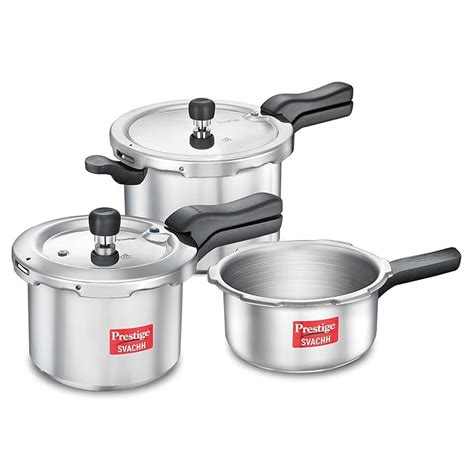 Buy Prestige 2L+3L+5L Aluminium Svachh Outer Lid Pressure Cooker combo ...