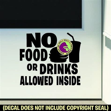 Buy NO FOOD OR DRINKS ALLOWED INSIDE Retail Shop Store Front Door ...