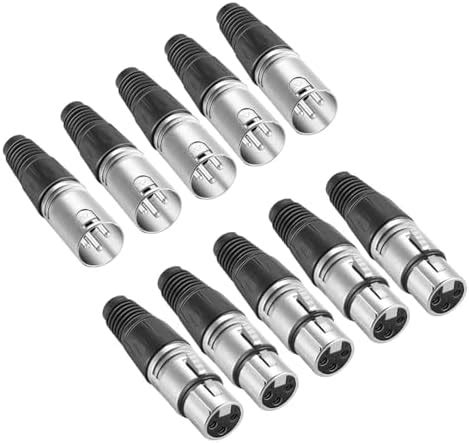 Kadence - 3 Pin XLR Solder Type Connector, 5 Male and 5 Female Plug ...