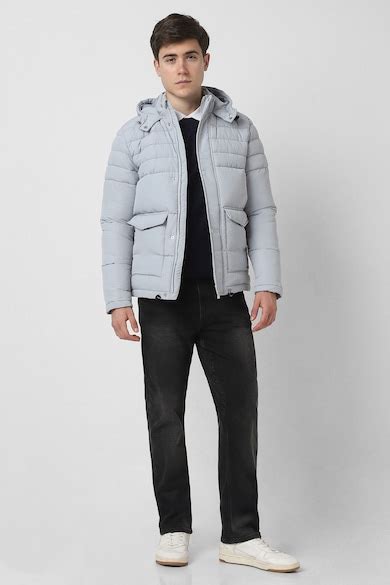 Buy Men Grey Solid Casual Jacket Online - 39827104 | Peter England