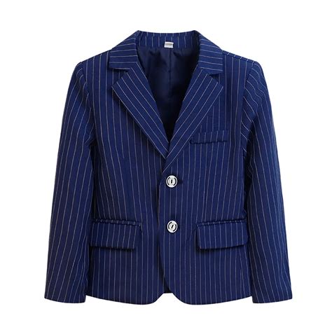 Delliss Girls Boys Blazer Jacket Solid Color Lapel Suit Open Front Long ...