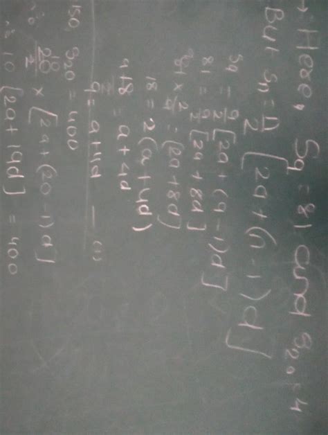 the sum of the first 9 terms of an ap is 81 and the sum of its first 20 ...