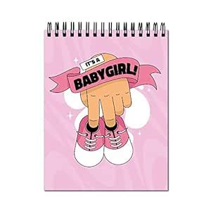 Plan To Gift Baby Girls shoes Spiral Wiro Unruled BLACK PAGES Notebook ...