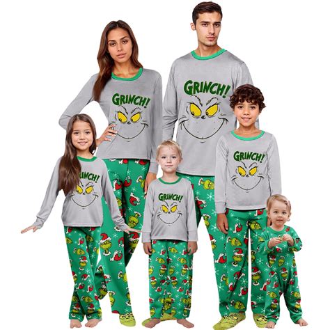 Christmas Grinch Family Matching Pajamas Sets 2025, Parent-Child Green ...