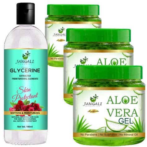 Pure Jangali Organics Aloe Vera Gel For Face, with Pure Aloe Vera ...