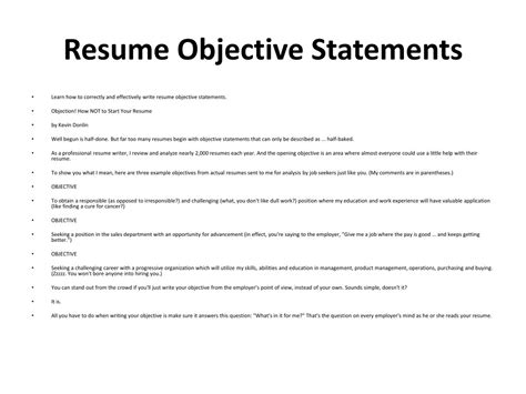 PPT - Resume Objective Samples PowerPoint Presentation, free download - ID:7619933