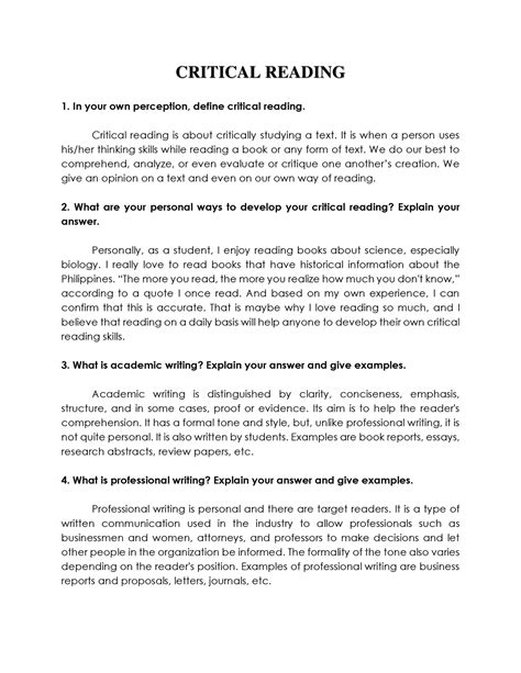 Image result for Critical Reading Definition