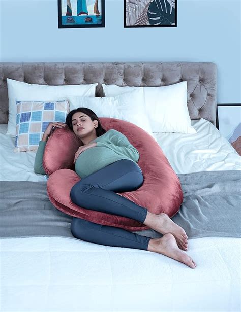 Wakefit Pregnancy Pillow | 3 Month Warranty | Velvet C-Shape Maternity ...